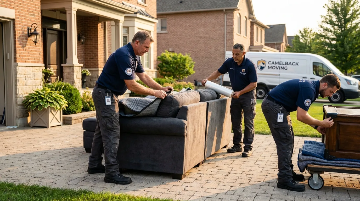 Large estate moving crew wrapping furniture in Ponderay, ID