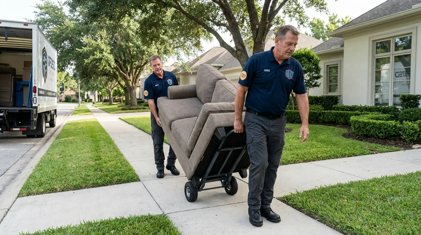 Local residential moving crew loading furniture in Ponderay, ID